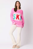 Pink Ski Embroidered Sweater