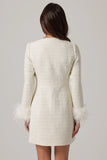 Ivory Tweed Mini Dress