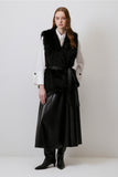 Black Vegan Fur Belted Vest