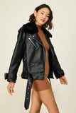 black leather jacket