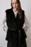 black fur vest