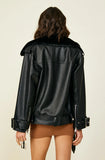 black leather jacket