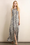 Snake Print Maxi Dress