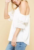 White Ruffle Halter Neckline