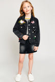 girls patched denim jacket